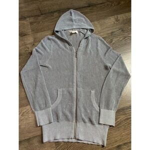 Womens Michael Michael Kors open knit metallic full zip jacket grey size M